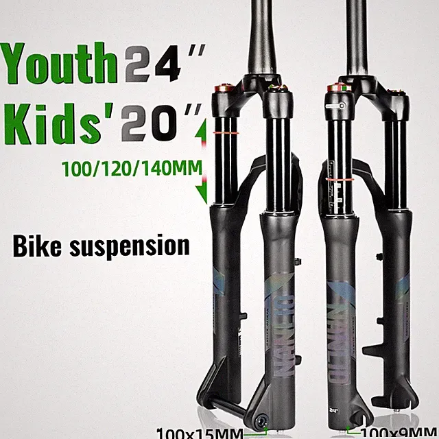 20 24 Inch Youth Mountain Bike Shock Suspension Forks Shoulder Lock Oil Gas Fork