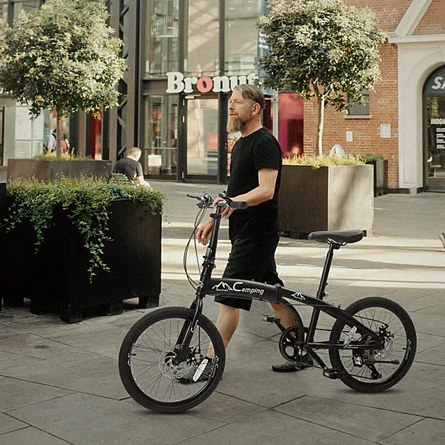 20 in Folding Bike Adult Bike, 7-Speed Folding Bicycle Double Shock Effect