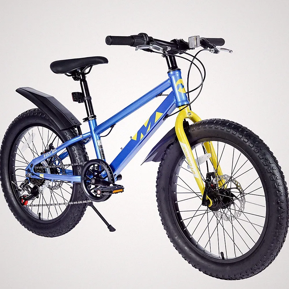 20" Youth Fat Tire Bike, 7-Speed Mountain Bicycle for Ages 5+,Blue