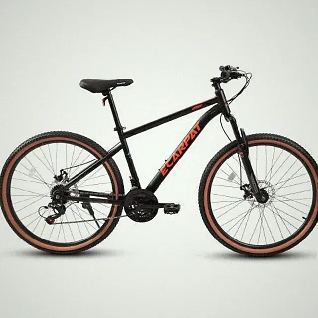 24" Youth MTB, 21Spd High-Carbon Steel Frame, Disc Brakes, Brown Tires Commuter
