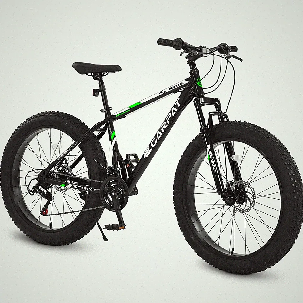 26" Fat Tire Mountain Bike Bicycle 21-Speed Dual Disc Brake for Adult Youth