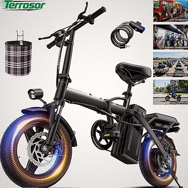 560W Peak Folding Electric Bike 48V For Adults Teens Lightweight Commuter E bike