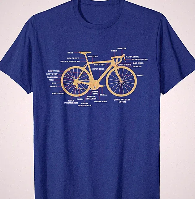 Bicycle Cycling Anatomy Road Bike Parts Biking Unisex T-Shirt
