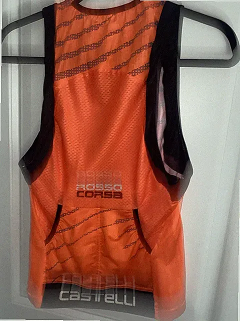Castelli Free Tri Top Sleeveless Jersey Youth Large Orange Cycling Bike