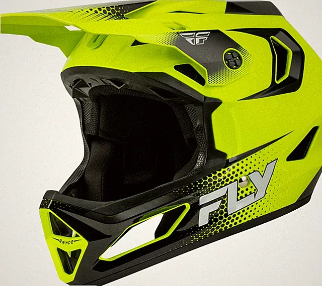 FLY RACING Rayce Youth Large Off-Road Bicycle Helmet Hi-Vis Black White