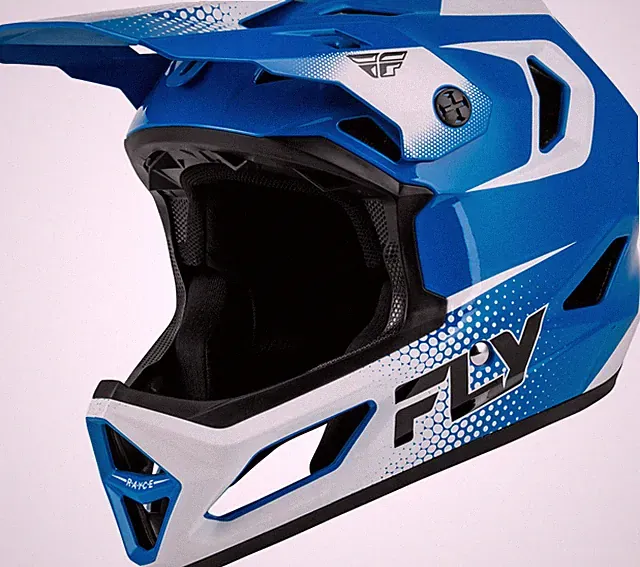 Fly Racing Youth Rayce Off-Road Bicycle Helmet Blue/White/Black (Size Large)