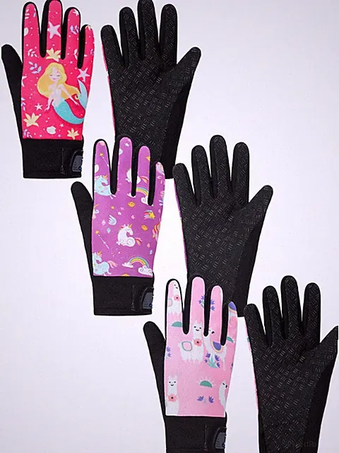 Fourluoo 3 Pairs Kids Dirt Bike Gloves Youth Motocross Cycling Gloves for Boy...