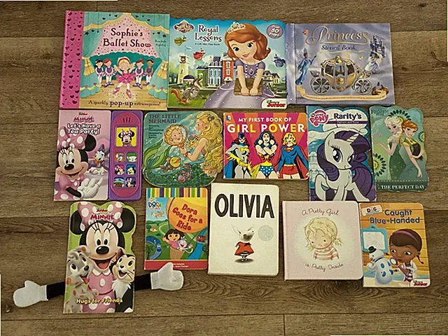 Lot of 13 Girl Board Books- Sofia the First, My Little Pony, Olivia...