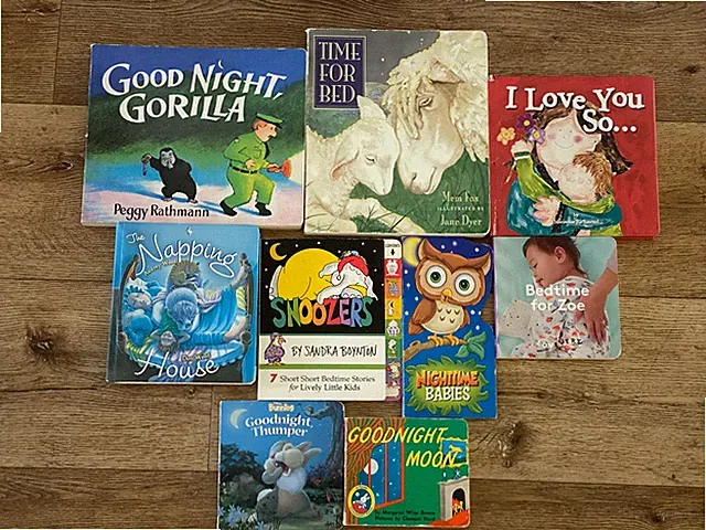 Lot of 9 Goodnight Board Books- Good Night Gorilla, Time for Bed, Snoozers...
