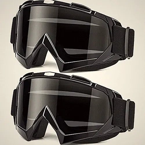 MAMBAOUT Adult Dirt Bike 01.shiny Black Frame/Transparent Grey Lens × 2