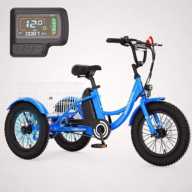 MOONCOOL Electric Tricycle for Youth, 16IN 3.0 Fat Tire Tricycle Electric Trike