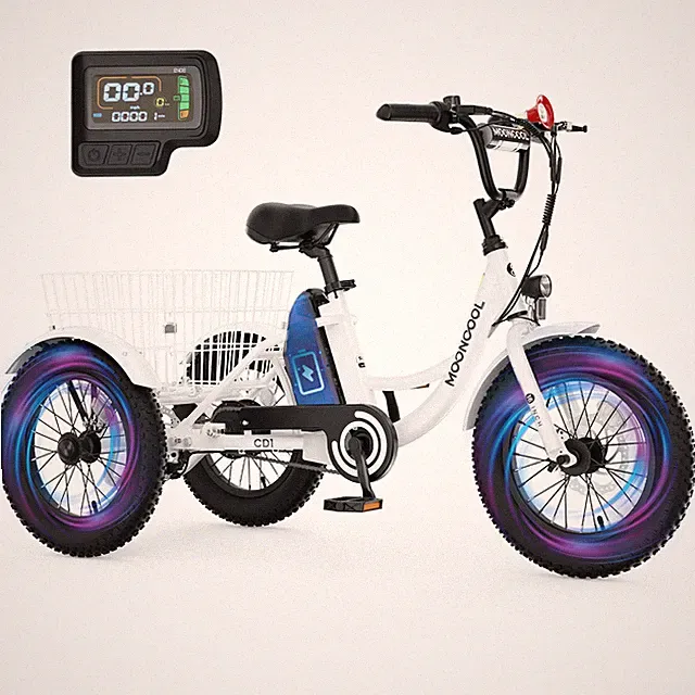 NAIZEA Electric Tricycle 16"x3 Fat Tire Electric Trike 250W 24V 10.4Ah Battery