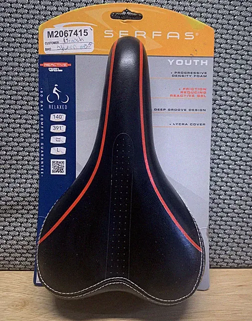 Serfas KS-264 Reactive Gel Youth Bicycle Saddle-Black-Cycling Seat-Lycra-New