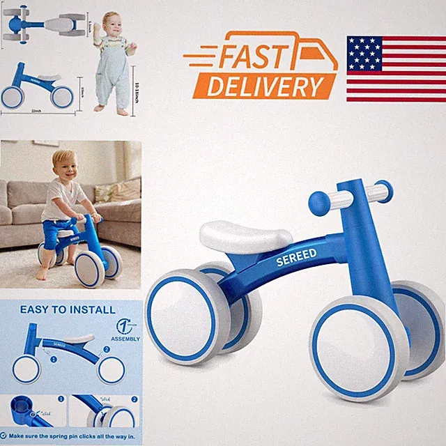 Toddler First Bike 12 Inch Balance Bike Safe Design for Ages 12 to 24