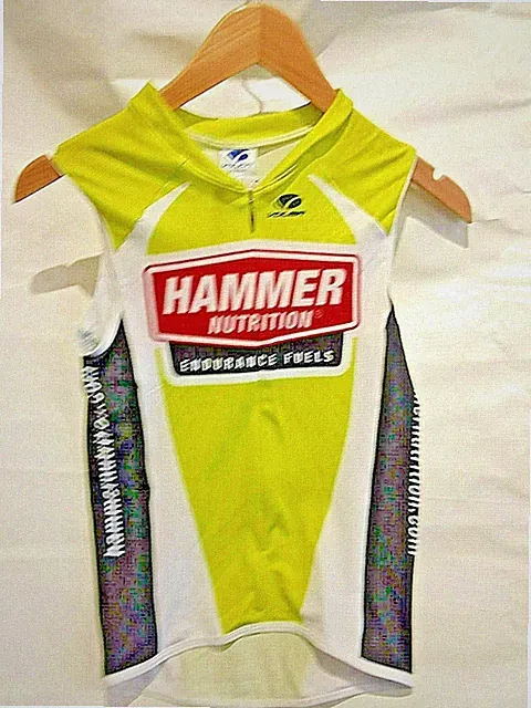 Voler Hammer Nutrition Kids Youth XL Aero Grid Raglan Triathlon Top Green NEW