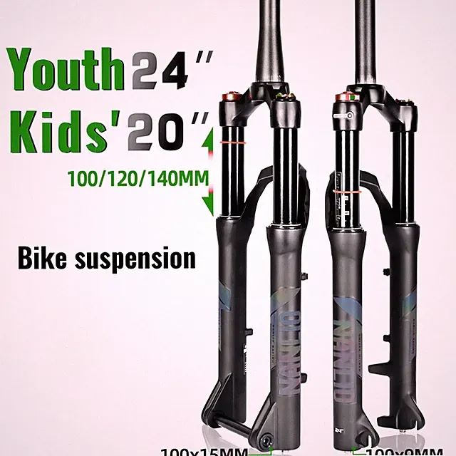 Youth Mountain Bike Shock Suspension Oil Gas Forks 20 24er 100 120 140mm Travel